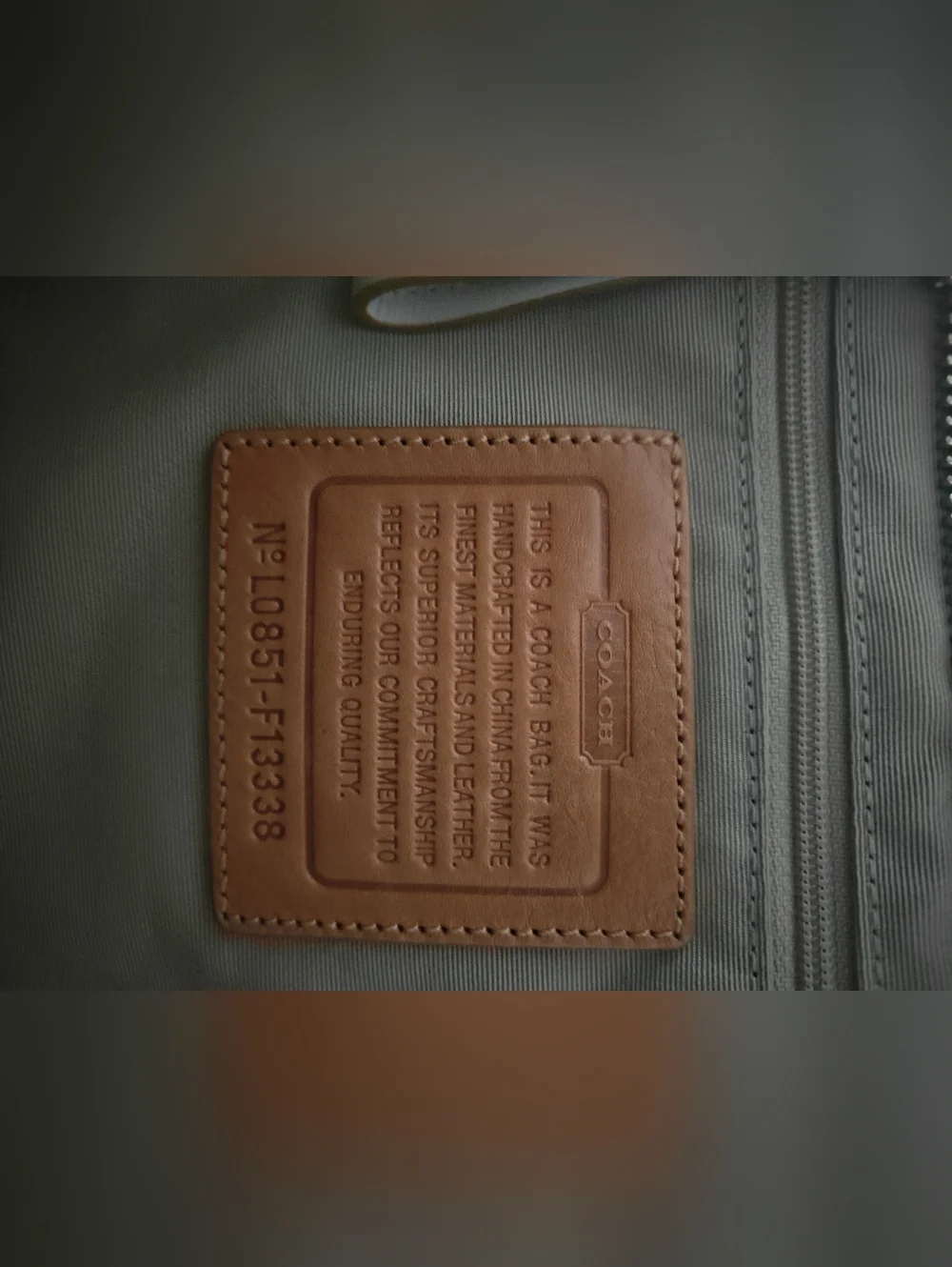 Coach Cream and Tan Signature Stripe Shoulder Bag - Picture 5 of 6
